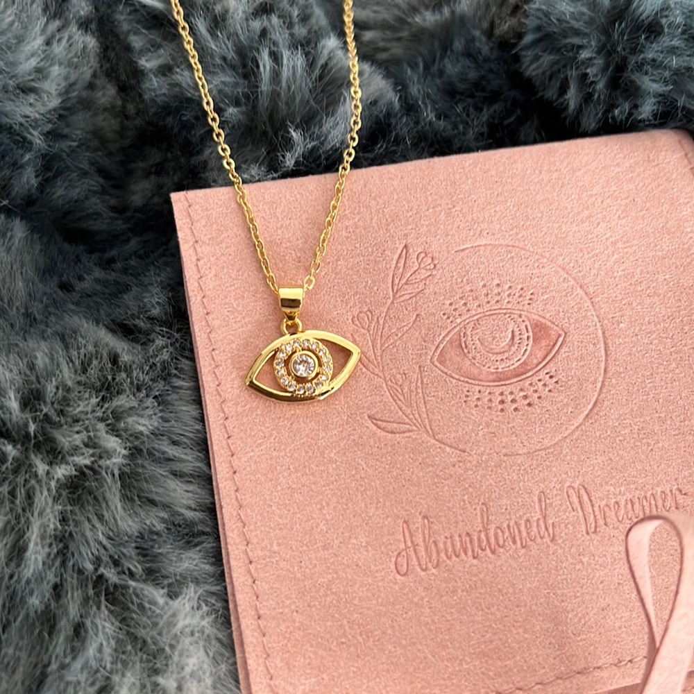 Gold evil eye necklace